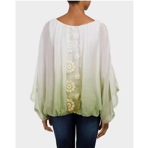 Giulia 100% Silk Dolman Sleeve Mint Blouse